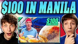 Americans React to $100 Filipino Street Food Challenge in Manila