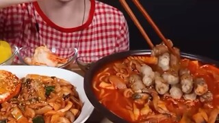 Mukbang lòng bò nướng với mì udon #mukbang