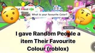 I Gave Random people a Item in Their Favorite Color (ROBLOX) Adopt me!