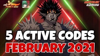 5 ACTIVE CODES One Punch Man: The Strongest | February 2021