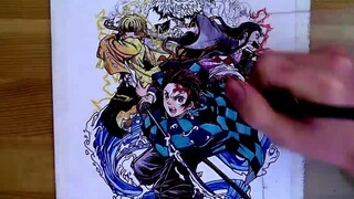 [Gambar]Tutorial Menggambar Tokoh Utama Demon Slayer Dengan Pulpen