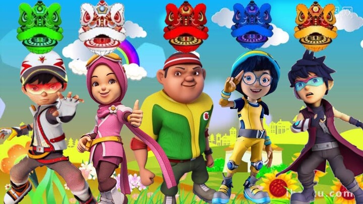 BOBOIBOY MENGGUNAKAN 5 KEKUATANYA BERUBAH JADI BARONGSAI WARNA WARNI