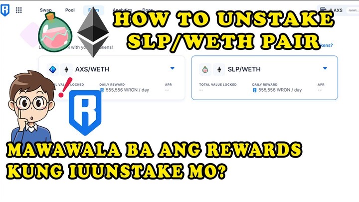 HOW TO UNSTAKE SLP/WETH LIQUIDITY POOL PAIR?