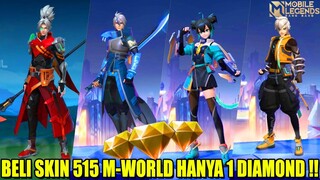 BELI SKIN 515 M-WORLD HANYA 1 DIAMOND, EFEKNYA KEREN BANGET CUY!! WANWAN, YIN, LING & ZILONG - MLBB