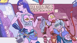 [Vẽ tranh] Vẽ hai cô gái theo phong cách khoa học viễn tưởng Cyberpunk