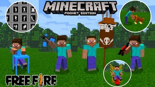 แจก+รีวิวแอดออนท่าเต้นในเกมฟรีฟายโครตเจ๋ง!!มีท่าเยอะมาก!!Minecraft pe 1.16.201 Emote Free fire