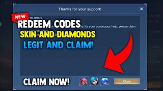 HOW TO CLAIM 5 REDEEM CODE SKIN AND DIAMONDS! LEGIT! REDEEM NOW! | MOBILE LEGENDS 2022