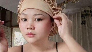 hair bonnet before going to bed