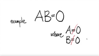 matrix product: AB=0 where A≠0 & B≠0