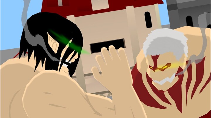 Attack titan vs Armored titan || Sticknodes Animation