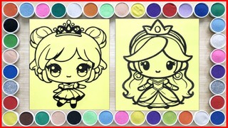 Relaxing with sand painting cute chibi princess (Chim Xinh channel)