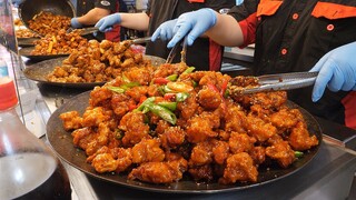 양많은 시장 닭강정, 새우강정 / sweet and sour chicken - korean street food