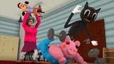 Scary Teacher 3D Neighbor, Cartoon Cat, Piggy Troll Miss T in The Gym Room - Game Animation