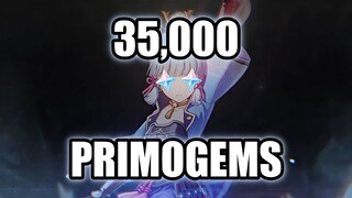 Reaching 35,000 primogems and saving them for Ayaka...