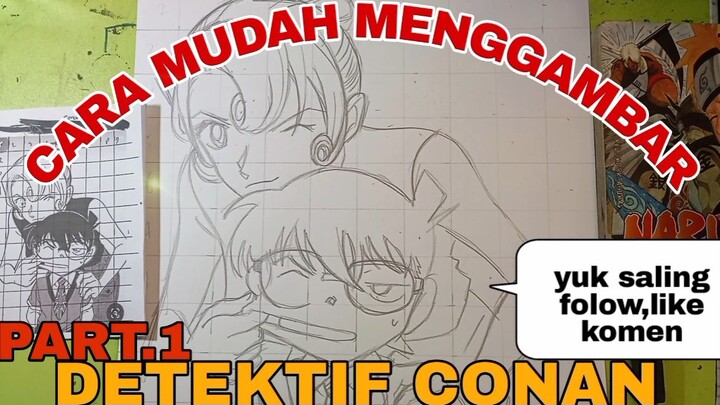 CARA YG SANGAT MUDAH SEKALI MENGGAMBAR ANIME DETEKTIF CONAN part.1