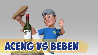 Bottle Cap Challenge! Aceng Vs Beben - Kartun Lucu Kang Cartoon