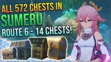 ALL 572 CHESTS IN SUMERU! - VANARANA! | ROUTE 6 - 14 CHESTS!