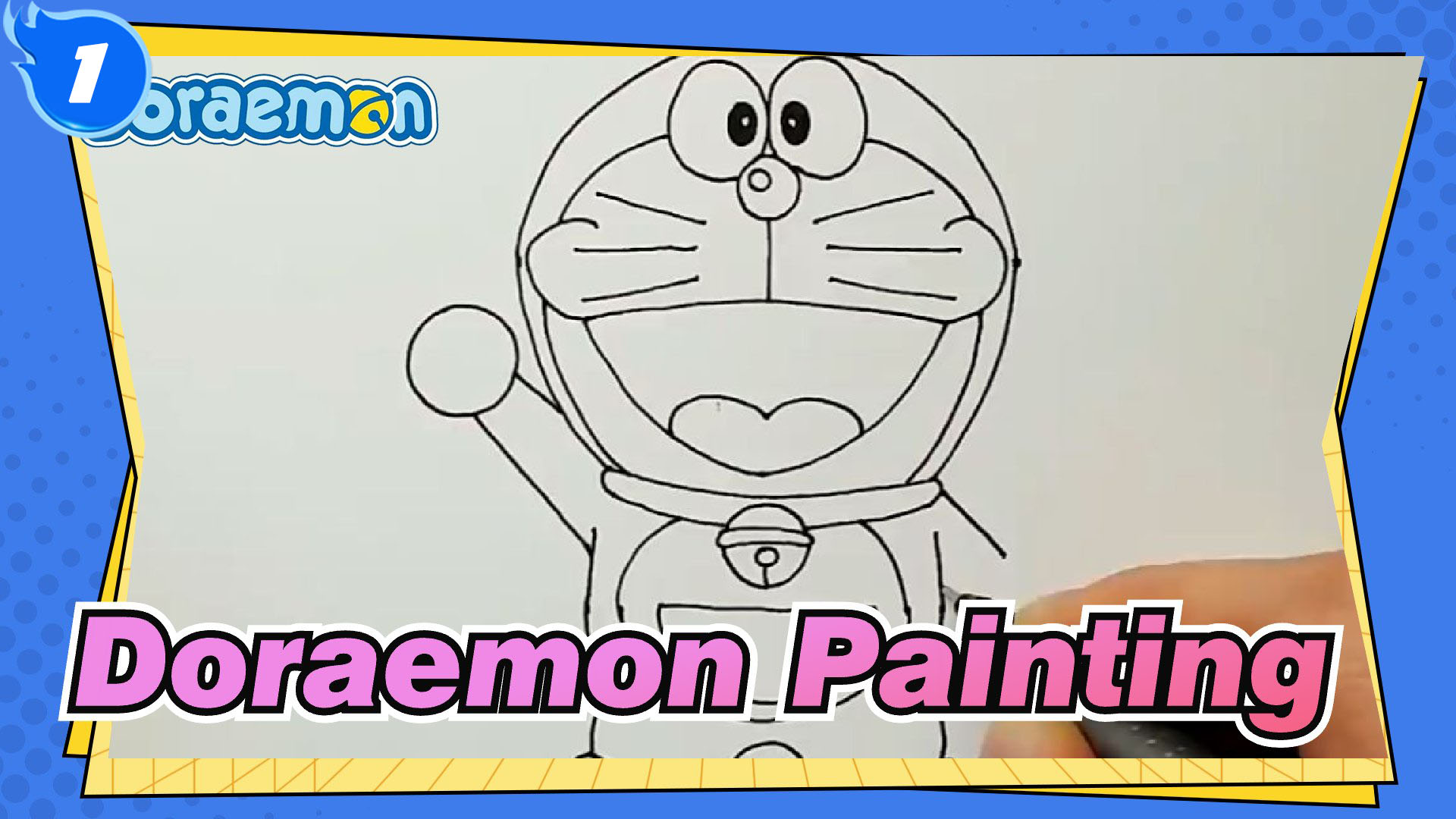 DIY colorings pictures by numbers with colors Doraemon Big bear robot cat  picture drawing painting by