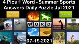 4 Pics 1 Word - Summer Sports - 19 July 2021 - Answer Daily Puzzle + Daily Bonus Puzzle