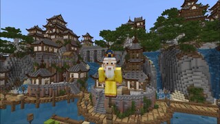 Minecraft / Exploring A Japanese Mountain City | Simple Spawns Waterfall Palace By Razzleberries