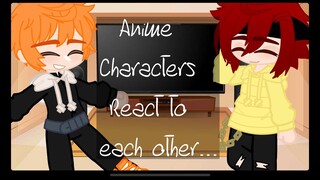 Anime characters react to each other. (Sk8TheInfinity(Au?) | Haikyu!! | Sad? | Renga | Part 1/3)