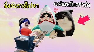 นั่งรถรางไปหาแฟนเหมียวชาร์ค ไม่นะแมวพี่นิวมีแฟนแล้ว! | Roblox 🐈 Cart Ride Into A Cat