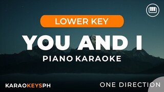 You and I - One Direction (Lower Key - Piano Karaoke)