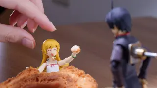 The Making : Shinobu Sneaking a Biteof a doughnut | BAKEMONOGATARI