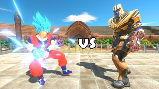 GOKU vs THANOS Lava Death Boxing in Animal Revolt Battle Simulator