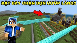 Mình Đặt Bãy Chặn Bằng Nước | Chống Lại Kẻ Cướp Làng Bắn Xa | TRONG MINECRAFT PE !!