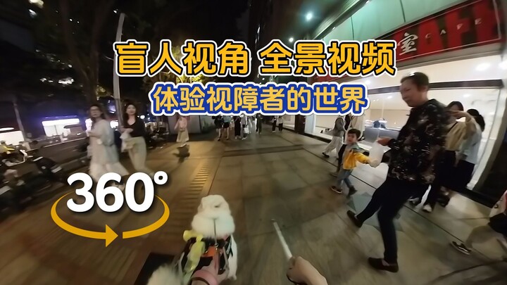 【360°全景VR】视障者出行的全景视角！带你体验黑暗世界中的光明