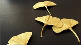 A paper origami ginkgo leaf (original design)