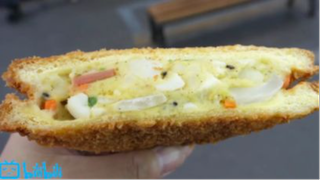 bánh mì nướng croquette chiên - món ăn đường phố Hàn Quốc