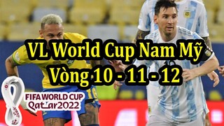 Lịch Thi Đấu Vòng Loại World Cup 2022 Khu Vực Nam Mỹ - Vòng 10 & 11 & 12