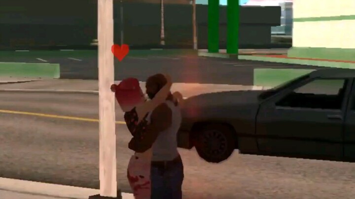 GTA SA: what happens when cj forcibly kisses young lady on the side of the road