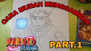 cara mudah menggambar anime Naruto part.1 sketsa