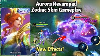 AURORA REVAMPED ZODIAC SKIN GAMEPLAY!💙IT'S SO MUCH BETTER!🏺AQUARIUS♒