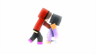 JJ *maizen* kiss aphmau in Minecraft animation