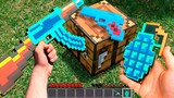 Minecraft in Real Life POV CRAFTING DIAMOND AK-47 GUN Realistic Minecraft RTX Animation 創世神第一人稱真人版