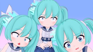 [MMD]Miku chia làm ba phần bằng nhau