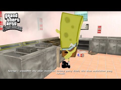 AWAL MULA SPONGEBOB BEKERJA DI KRUSTY KRAB - GTA LUCU SPONGEBOB