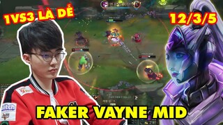 FAKER cầm Vayne đi mid để lại siêu phẩm 1vs3 - Lùa team địch chạy té khói trong LMHT (12/3/5)