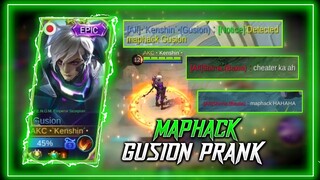 GUSION MAPHACK PRANK TYPE DETECTED BAN BY MOONTON😂 KENSHIN PLAYS