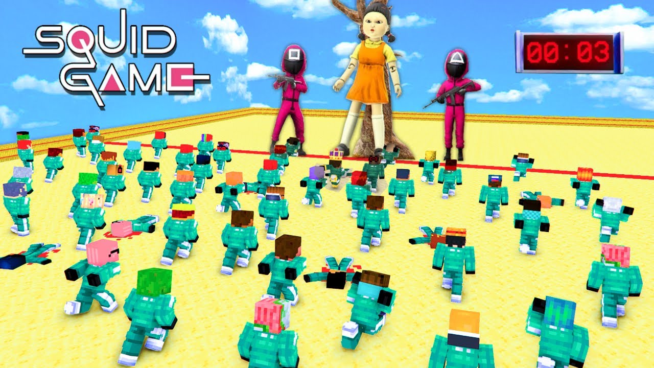 SQUID GAME with 1000 PLAYERS - Red Light Green Light Challenge Sad Story  Minecraft Animation Roblox - Bilibili
