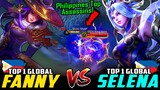 Philippines Best Assassin's Battle! Top 1 Global Fanny vs. Top 1 Global Selena ~ Mobile Legends