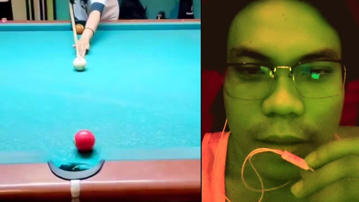 EXTREME PERFORMANCE OF A GIRL PLAYING BILLIARDS LIKE A PRO