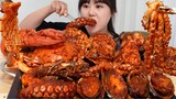 좋아하는 해산물 다 넣어 만든 해물찜 먹방 | 오징어, 가리비, 낙지, 전복, 킹타이거새우, 꽃게, 키조개🦐🦑🐙🦀 | Spicy Boiled Seafood ASMR Mukbang