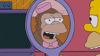 Homer is reborn after his death, turned into a macho