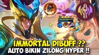 IMMORTAL DIBUFF JADI 40 STACK?? AUTO BIKIN ZILONG HYPER !! PAKE COMMANDER BROWN SKILL 2 MAGIC CHESS