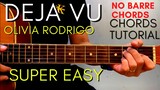 Olivia Rodrigo - DEJA VU Chords (EASY GUITAR TUTORIAL) for Acoustic Cover